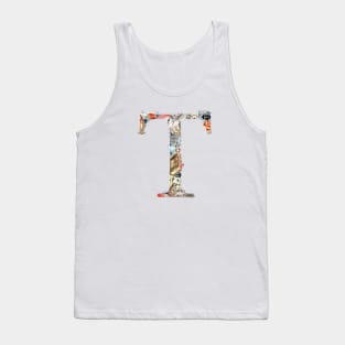 Magical letter T, Monogram,Custom Letter Print, Initials Tank Top